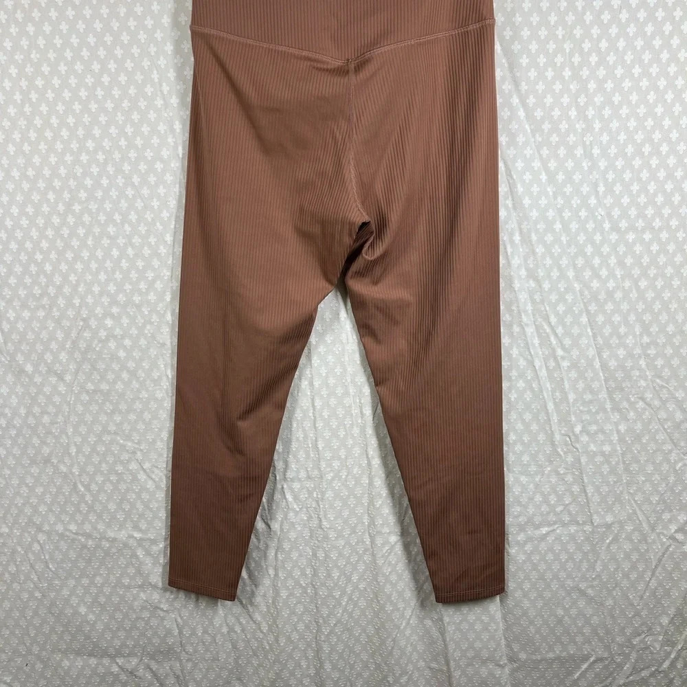 Girlfriend Collective Tan Ribbed High Rise Leggings - Picture 3 of 5